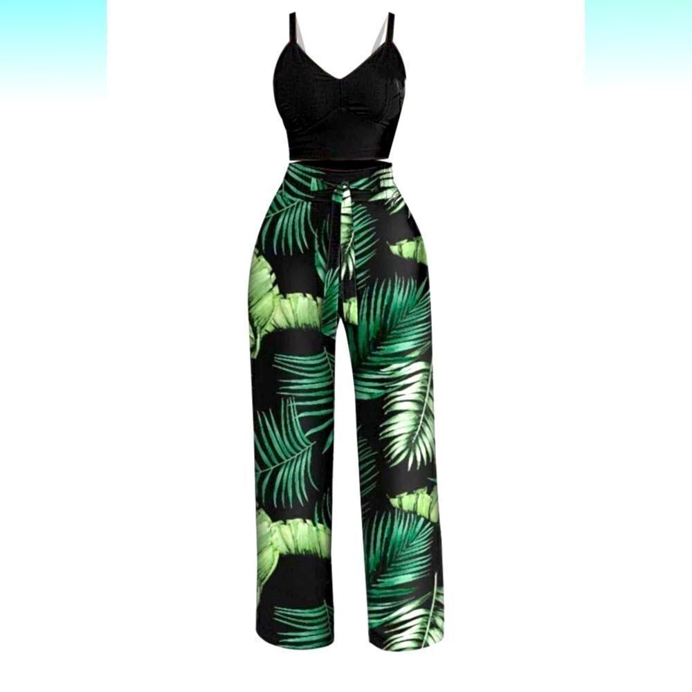 Two piece set, wide leg pants and crop top - Picture 2 of 10